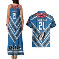 Custom Manuma Samoa Rugby Couples Matching Tank Maxi Dress and Hawaiian Shirt Ula fala Samoan Siva Tau Tribal LT9 - Polynesian Pride