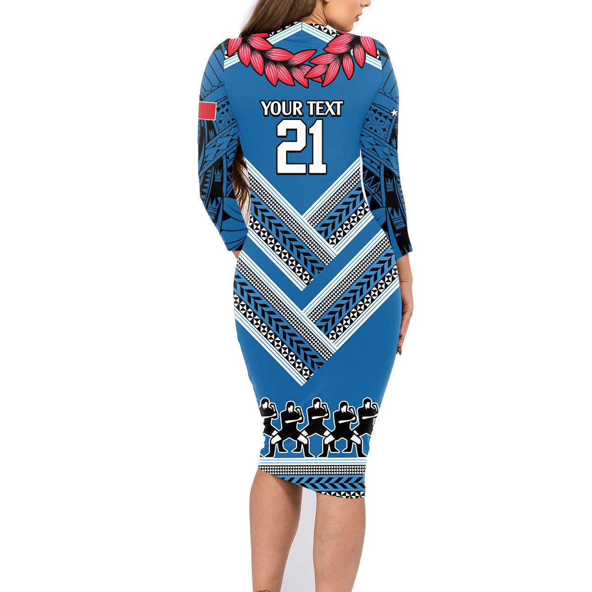 Custom Manuma Samoa Rugby Family Matching Long Sleeve Bodycon Dress and Hawaiian Shirt Ula fala Samoan Siva Tau Tribal LT9 - Polynesian Pride