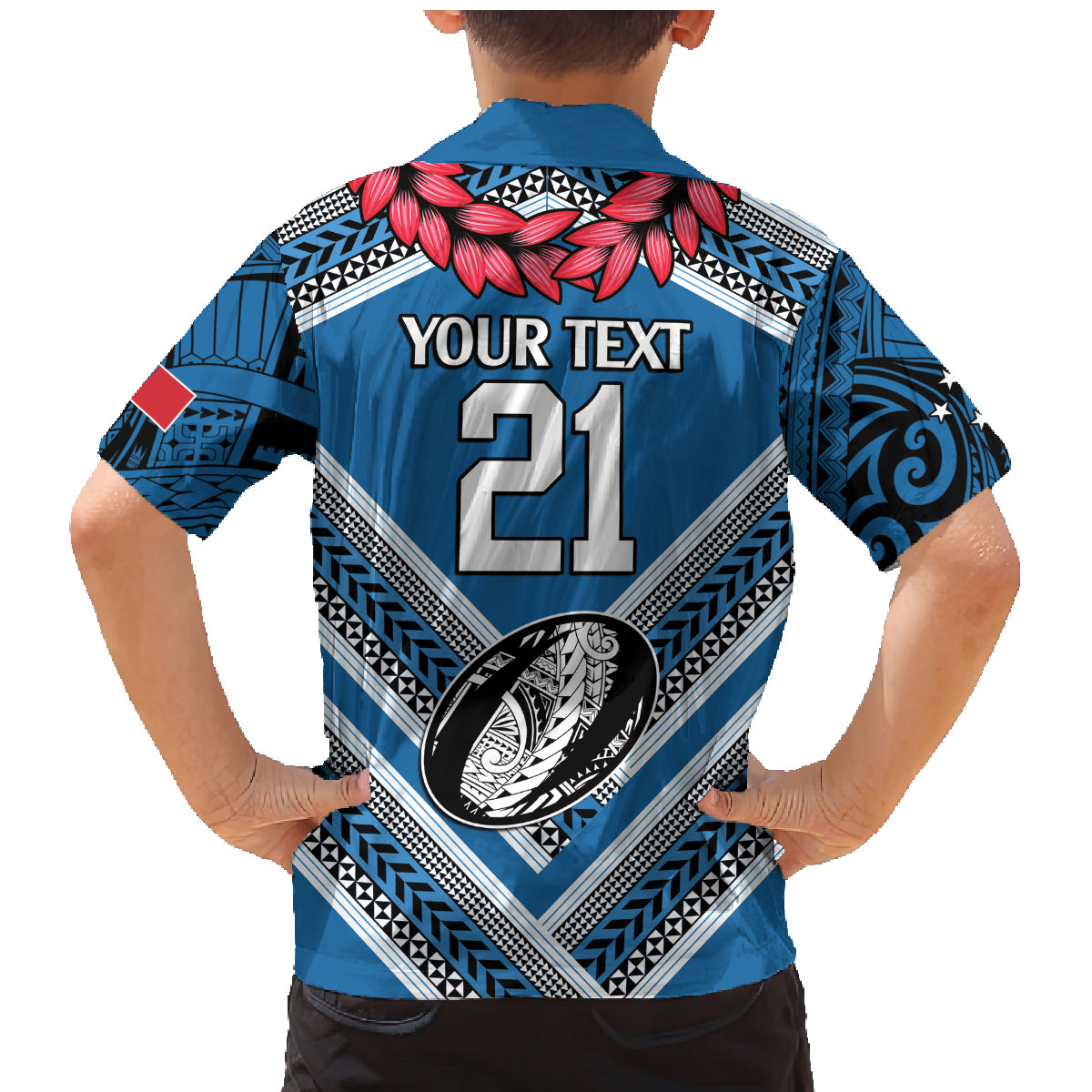 Custom Manuma Samoa Rugby Family Matching Mermaid Dress and Hawaiian Shirt Ula fala Samoan Siva Tau Tribal LT9 - Polynesian Pride