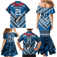 Custom Manuma Samoa Rugby Family Matching Mermaid Dress and Hawaiian Shirt Ula fala Samoan Siva Tau Tribal LT9 - Polynesian Pride