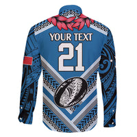 Custom Manuma Samoa Rugby Family Matching Off The Shoulder Long Sleeve Dress and Hawaiian Shirt Ula fala Samoan Siva Tau Tribal LT9 - Polynesian Pride