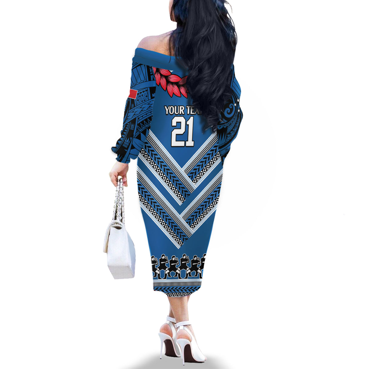 Custom Manuma Samoa Rugby Family Matching Off The Shoulder Long Sleeve Dress and Hawaiian Shirt Ula fala Samoan Siva Tau Tribal LT9 - Polynesian Pride