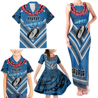 Custom Manuma Samoa Rugby Family Matching Tank Maxi Dress and Hawaiian Shirt Ula fala Samoan Siva Tau Tribal LT9 - Polynesian Pride