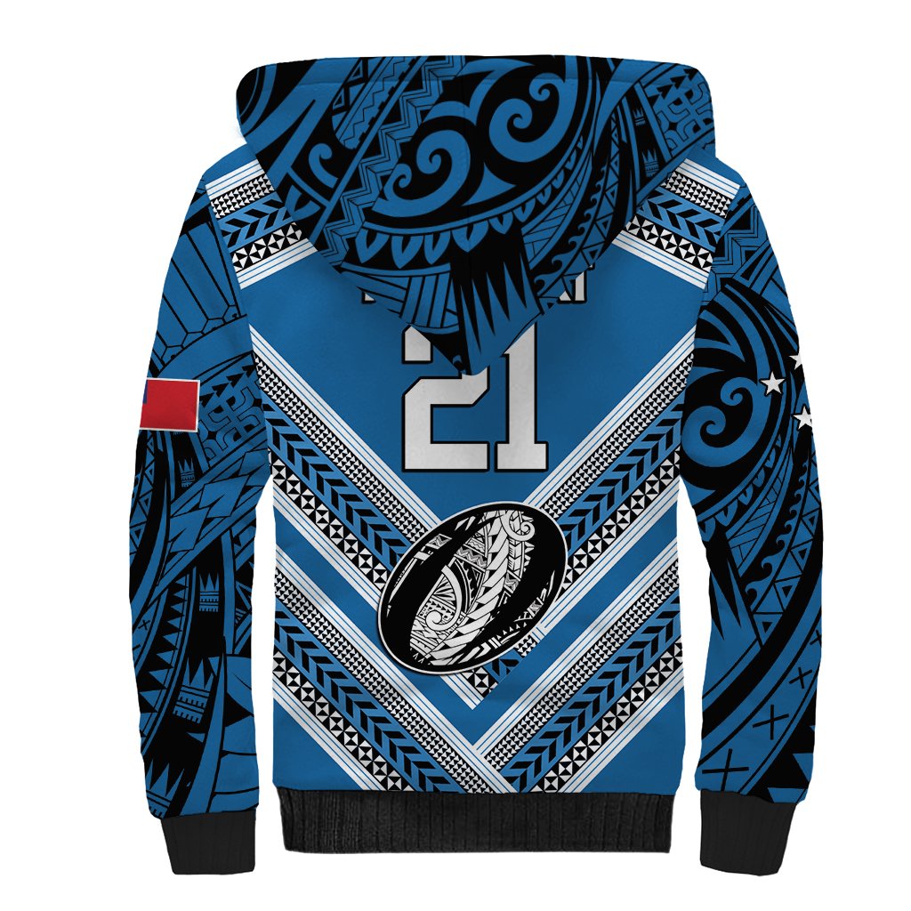 Custom Manuma Samoa Rugby Sherpa Hoodie Ula fala Samoan Siva Tau Tribal LT9 - Polynesian Pride