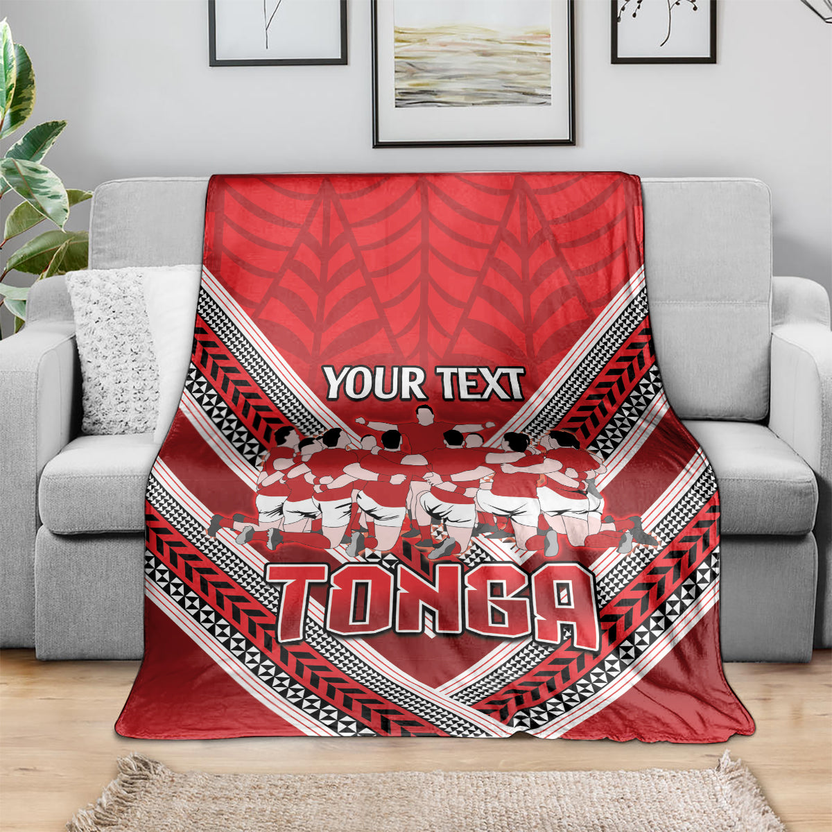 Custom Tonga Rugby Blanket Tonga Sipi Tau Ngatu Tribal Pattern LT9 - Polynesian Pride