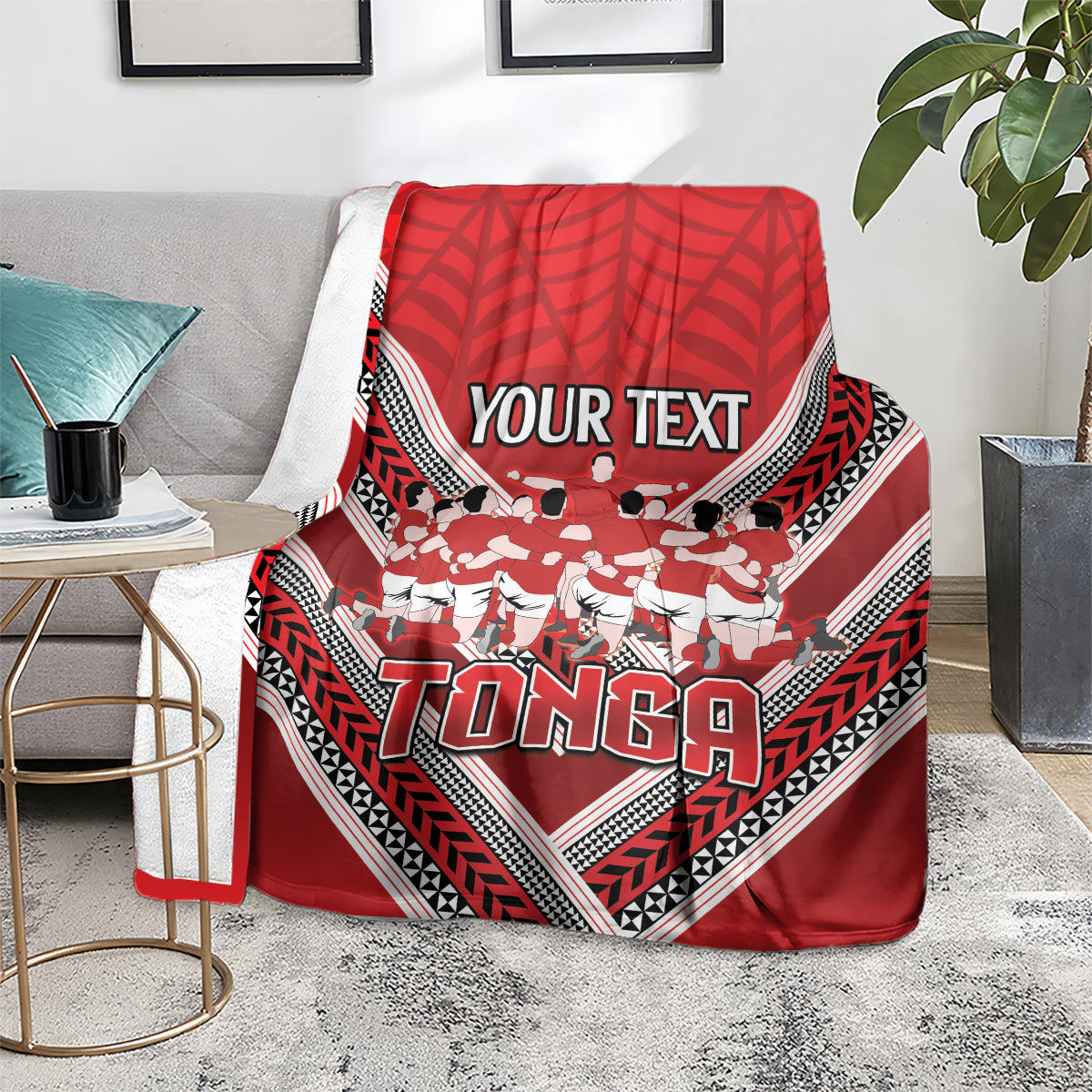 Custom Tonga Rugby Blanket Tonga Sipi Tau Ngatu Tribal Pattern LT9 - Polynesian Pride