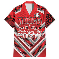 Custom Tonga Rugby Family Matching Long Sleeve Bodycon Dress and Hawaiian Shirt Tonga Sipi Tau Ngatu Tribal Pattern LT9 Dad's Shirt - Short Sleeve Red - Polynesian Pride