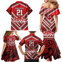Custom Tonga Rugby Family Matching Mermaid Dress and Hawaiian Shirt Tonga Sipi Tau Ngatu Tribal Pattern LT9 - Polynesian Pride