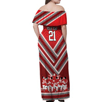Custom Tonga Rugby Family Matching Off Shoulder Maxi Dress and Hawaiian Shirt Tonga Sipi Tau Ngatu Tribal Pattern LT9 - Polynesian Pride