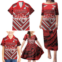 Custom Tonga Rugby Family Matching Puletasi and Hawaiian Shirt Tonga Sipi Tau Ngatu Tribal Pattern LT9 - Polynesian Pride