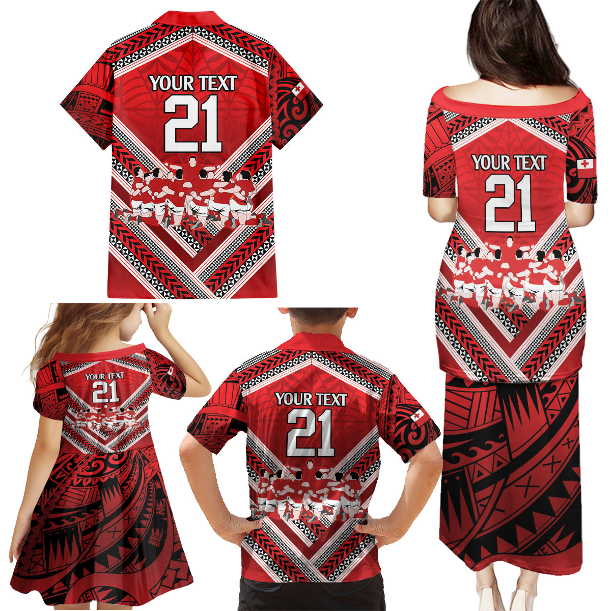 Custom Tonga Rugby Family Matching Puletasi and Hawaiian Shirt Tonga Sipi Tau Ngatu Tribal Pattern LT9 - Polynesian Pride