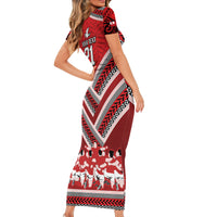 Custom Tonga Rugby Family Matching Short Sleeve Bodycon Dress and Hawaiian Shirt Tonga Sipi Tau Ngatu Tribal Pattern LT9 - Polynesian Pride