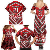 Custom Tonga Rugby Family Matching Summer Maxi Dress and Hawaiian Shirt Tonga Sipi Tau Ngatu Tribal Pattern LT9 - Polynesian Pride