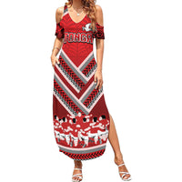 Custom Tonga Rugby Family Matching Summer Maxi Dress and Hawaiian Shirt Tonga Sipi Tau Ngatu Tribal Pattern LT9 Mom's Dress Red - Polynesian Pride