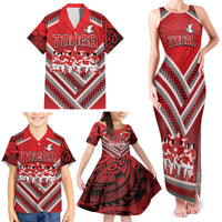 Custom Tonga Rugby Family Matching Tank Maxi Dress and Hawaiian Shirt Tonga Sipi Tau Ngatu Tribal Pattern LT9 - Polynesian Pride