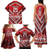 Custom Tonga Rugby Family Matching Tank Maxi Dress and Hawaiian Shirt Tonga Sipi Tau Ngatu Tribal Pattern LT9 - Polynesian Pride