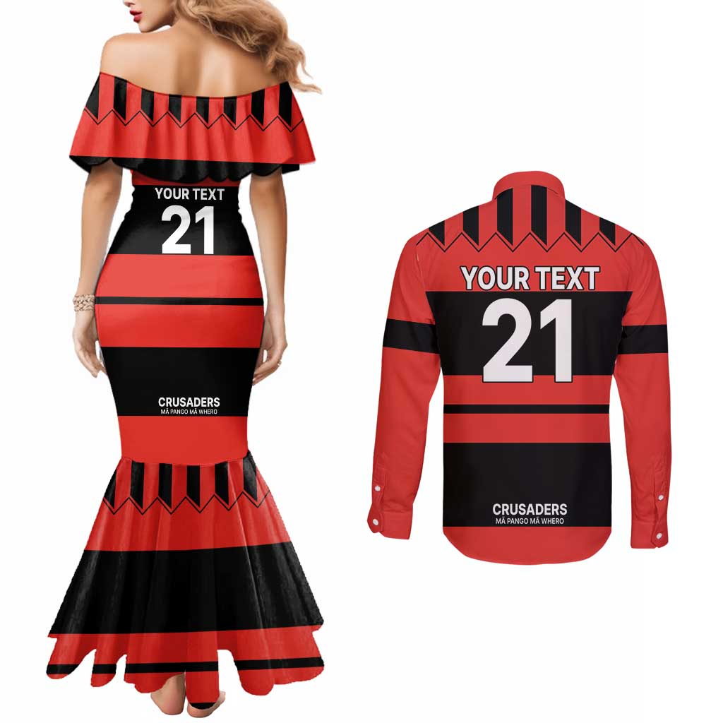 New Zealand Rugby Pacific Custom Couples Matching Mermaid Dress and Long Sleeve Button Shirt Whatumoana Classic Retro 2025