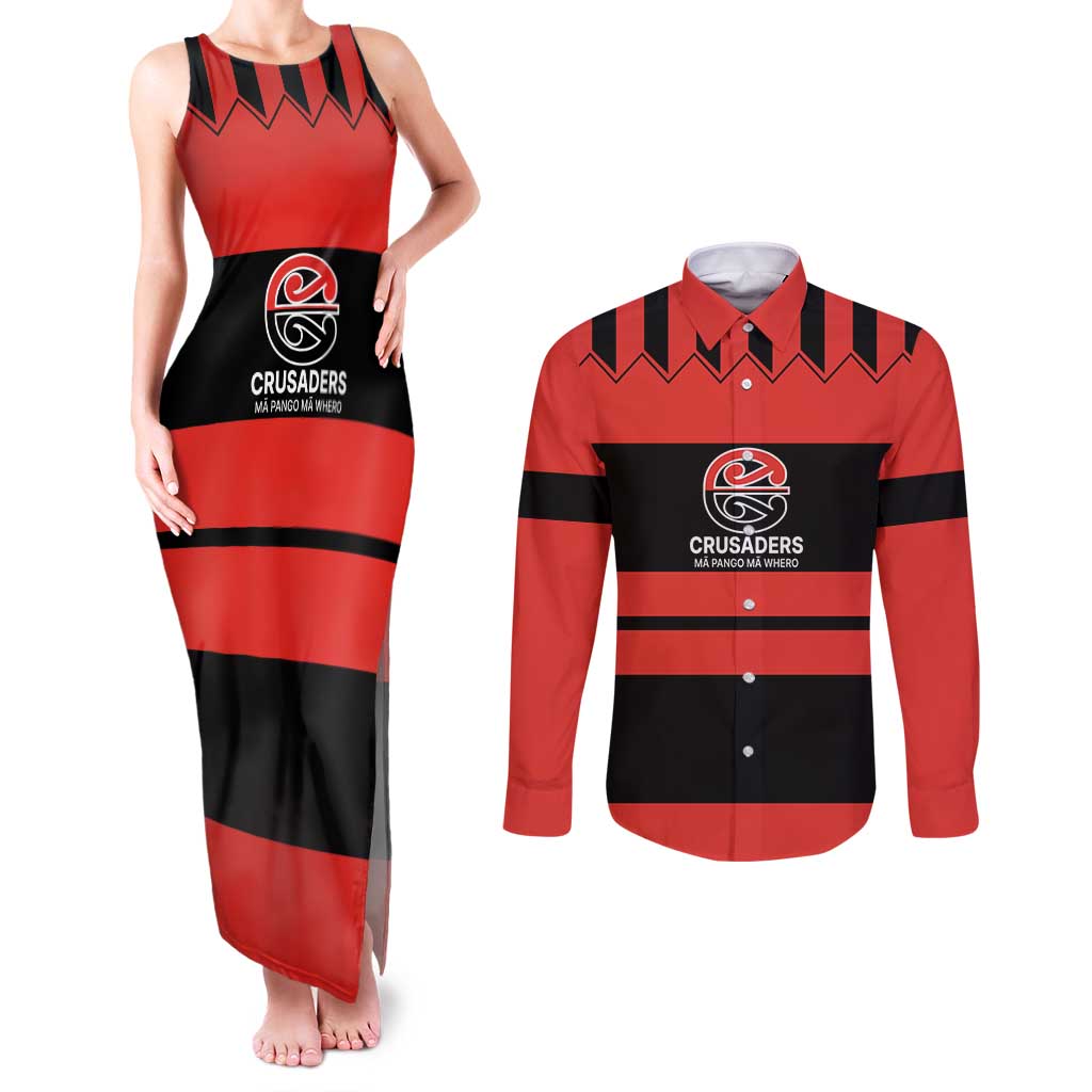 New Zealand Rugby Pacific Custom Couples Matching Tank Maxi Dress and Long Sleeve Button Shirt Whatumoana Classic Retro 2025