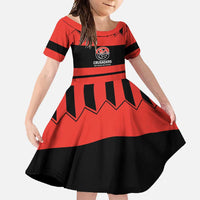 New Zealand Rugby Pacific Custom Family Matching Off Shoulder Maxi Dress and Hawaiian Shirt Whatumoana Classic Retro 2025 LT9 Daughter's Dress Red - Polynesian Pride