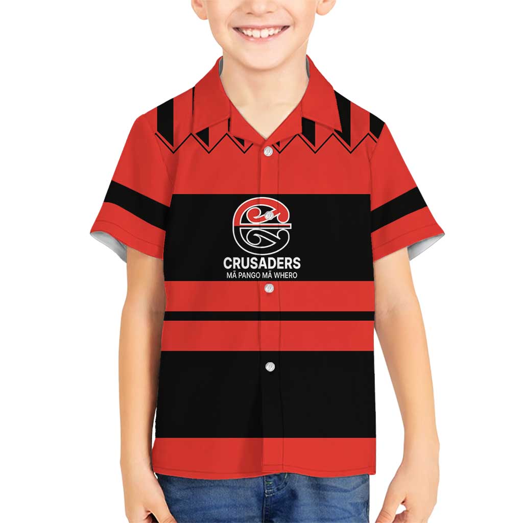 New Zealand Rugby Pacific Custom Family Matching Off Shoulder Maxi Dress and Hawaiian Shirt Whatumoana Classic Retro 2025 LT9 Son's Shirt Red - Polynesian Pride
