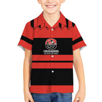 New Zealand Rugby Pacific Custom Family Matching Off Shoulder Maxi Dress and Hawaiian Shirt Whatumoana Classic Retro 2025 LT9 Son's Shirt Red - Polynesian Pride
