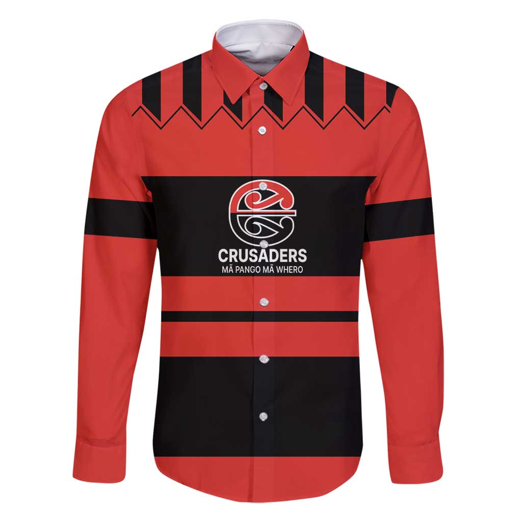 New Zealand Rugby Pacific Custom Family Matching Summer Maxi Dress and Hawaiian Shirt Whatumoana Classic Retro 2025 LT9 Dad's Shirt - Long Sleeve Red - Polynesian Pride