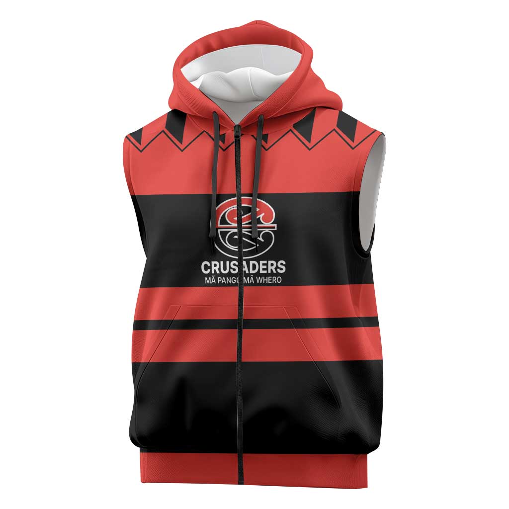 New Zealand Rugby Pacific Custom Sleeveless Zip Hoodie Whatumoana Classic Retro 2025 LT9 Red - Polynesian Pride
