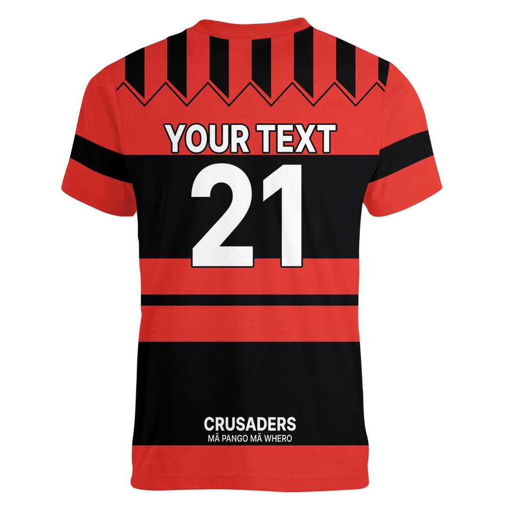 New Zealand Rugby Pacific Custom Women V-Neck T-Shirt Whatumoana Classic Retro 2025 LT9 - Polynesian Pride