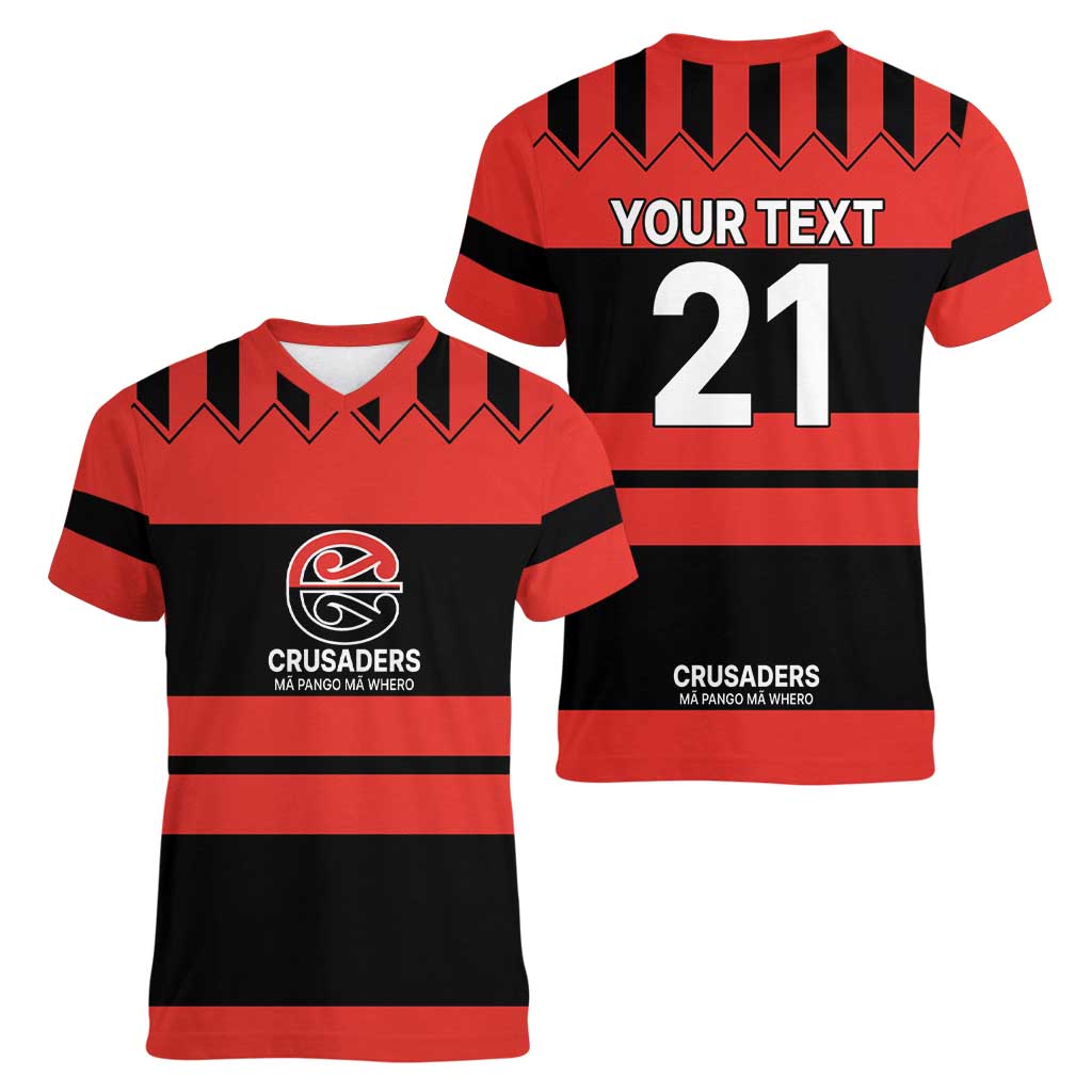 New Zealand Rugby Pacific Custom Women V-Neck T-Shirt Whatumoana Classic Retro 2025 LT9 - Polynesian Pride