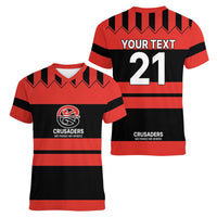 New Zealand Rugby Pacific Custom Women V-Neck T-Shirt Whatumoana Classic Retro 2025 LT9 - Polynesian Pride