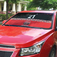 New Zealand Rugby Pacific Custom Auto Sun Shade Whatumoana Maori Kowhaiwhai Pattern - Polynesian Pride