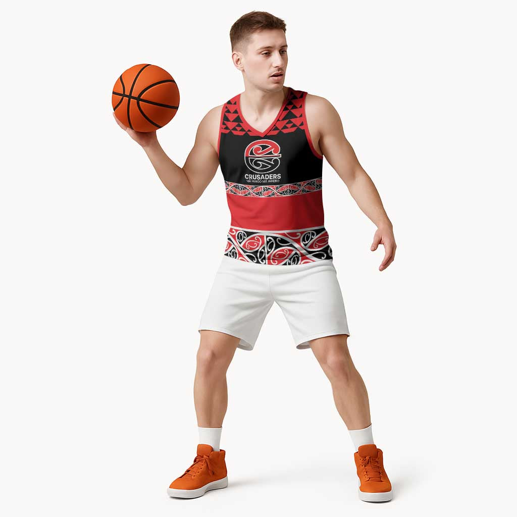 New Zealand Rugby Pacific Custom Basketball Jersey Whatumoana Maori Kowhaiwhai Pattern - Polynesian Pride