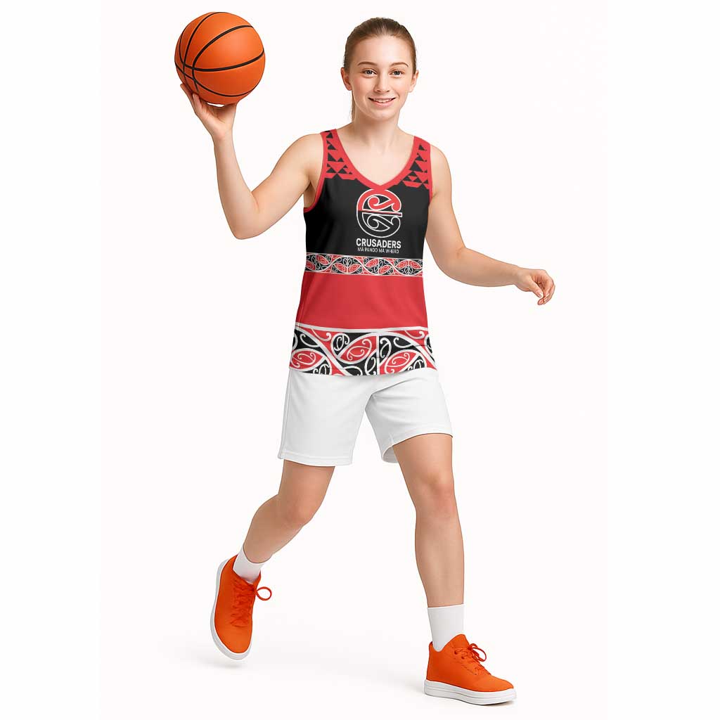 New Zealand Rugby Pacific Custom Basketball Jersey Whatumoana Maori Kowhaiwhai Pattern - Polynesian Pride