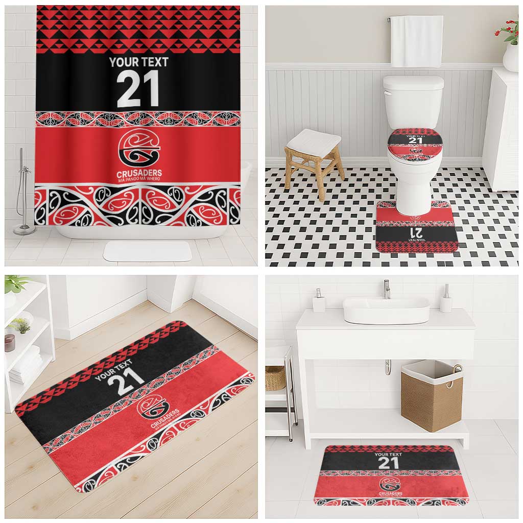 New Zealand Rugby Pacific Custom Bathroom Set Whatumoana Maori Kowhaiwhai Pattern - Polynesian Pride