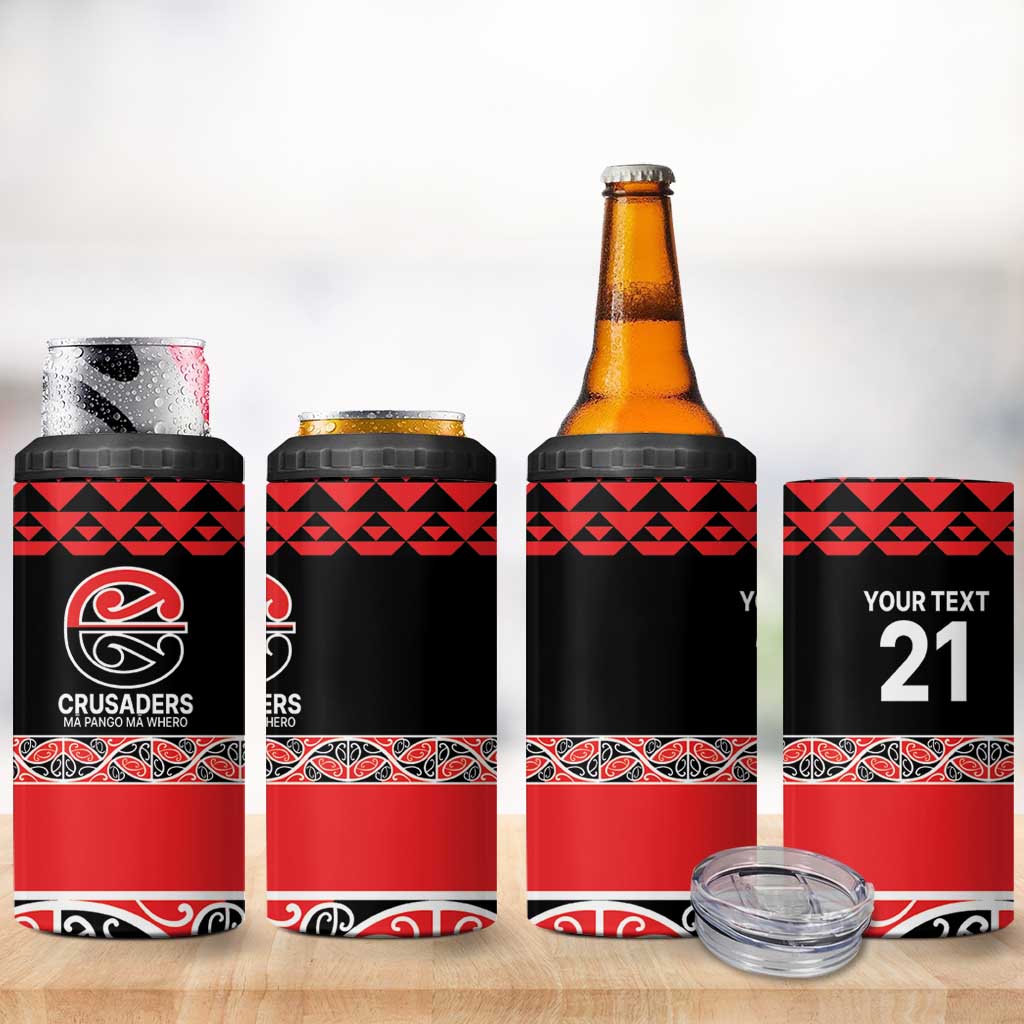 New Zealand Rugby Pacific Custom 4 in 1 Can Cooler Tumbler Whatumoana Maori Kowhaiwhai Pattern LT9 - Polynesian Pride