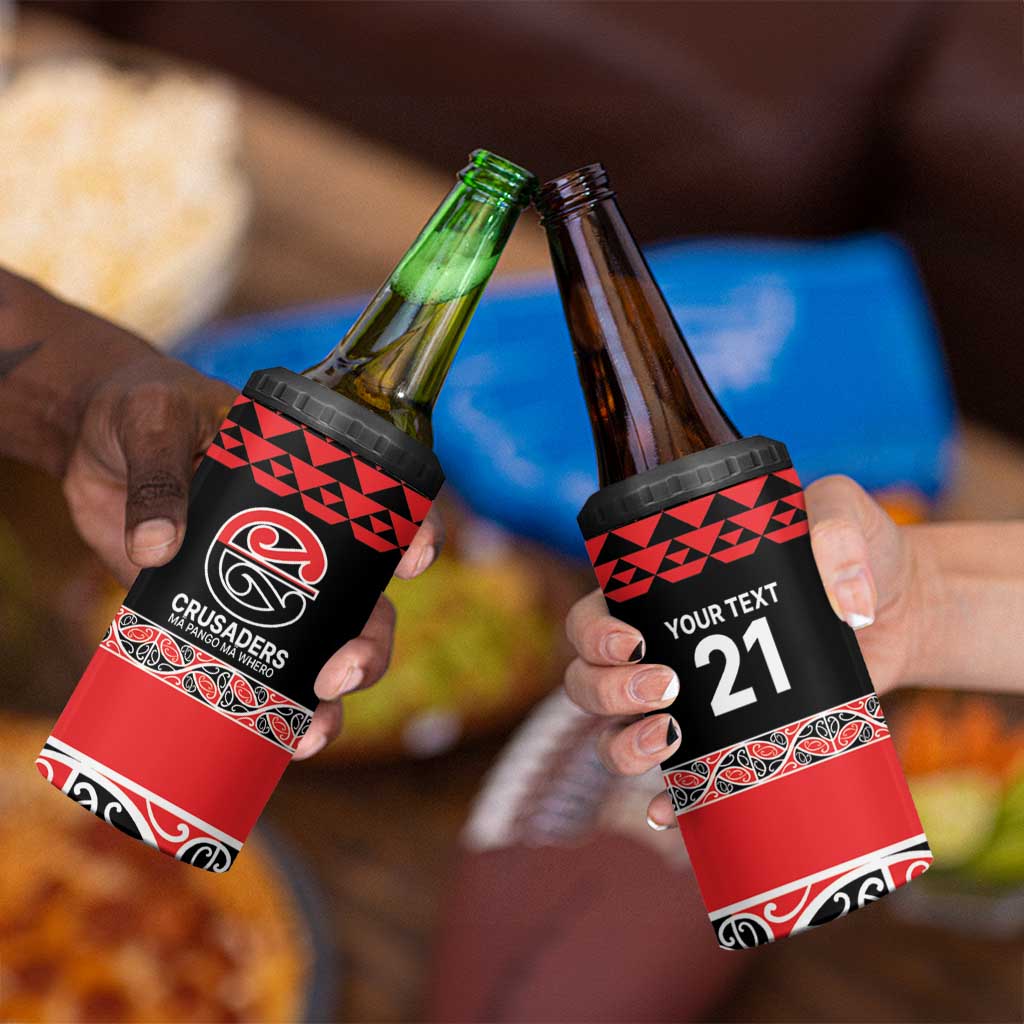New Zealand Rugby Pacific Custom 4 in 1 Can Cooler Tumbler Whatumoana Maori Kowhaiwhai Pattern LT9 - Polynesian Pride
