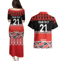 New Zealand Rugby Pacific Custom Couples Matching Puletasi and Hawaiian Shirt Whatumoana Maori Kowhaiwhai Pattern