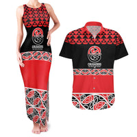 New Zealand Rugby Pacific Custom Couples Matching Tank Maxi Dress and Hawaiian Shirt Whatumoana Maori Kowhaiwhai Pattern