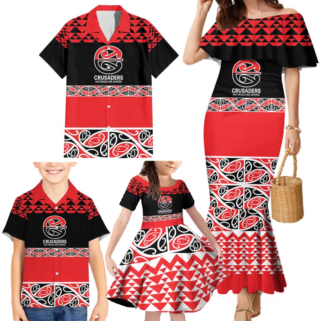 New Zealand Rugby Pacific Custom Family Matching Mermaid Dress and Hawaiian Shirt Whatumoana Maori Kowhaiwhai Pattern LT9 - Polynesian Pride