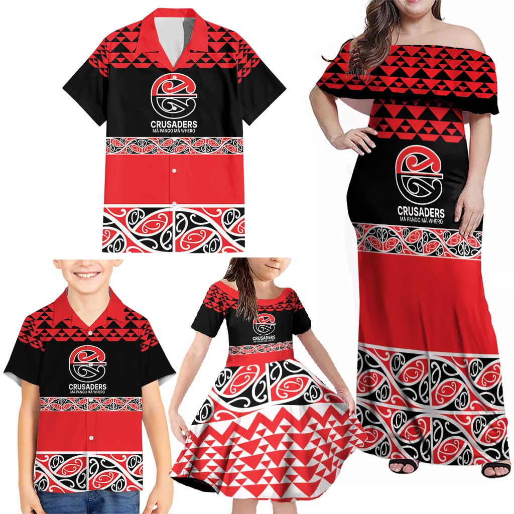 New Zealand Rugby Pacific Custom Family Matching Off Shoulder Maxi Dress and Hawaiian Shirt Whatumoana Maori Kowhaiwhai Pattern LT9 - Polynesian Pride