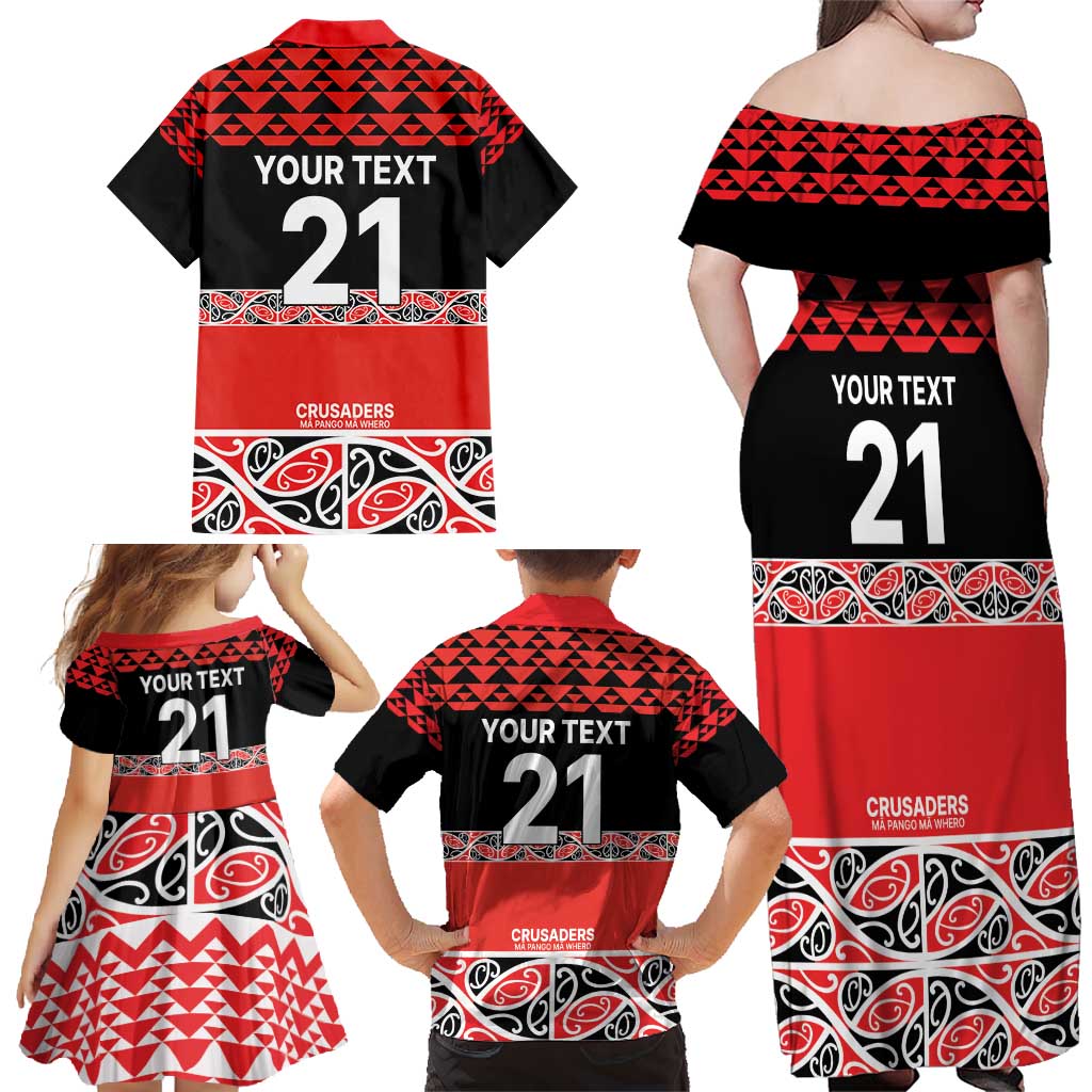 New Zealand Rugby Pacific Custom Family Matching Off Shoulder Maxi Dress and Hawaiian Shirt Whatumoana Maori Kowhaiwhai Pattern LT9 - Polynesian Pride