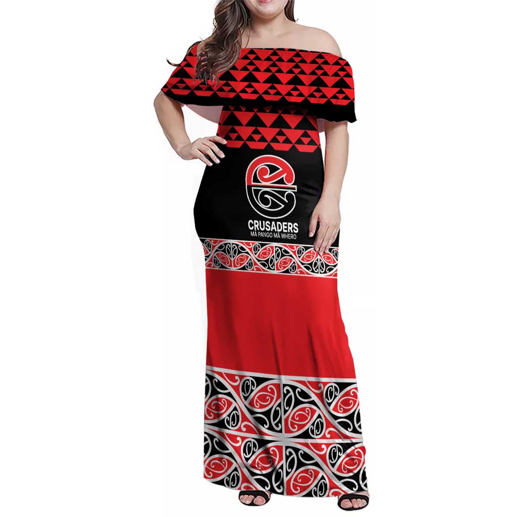 New Zealand Rugby Pacific Custom Family Matching Off Shoulder Maxi Dress and Hawaiian Shirt Whatumoana Maori Kowhaiwhai Pattern LT9 Mom's Dress Blue - Polynesian Pride