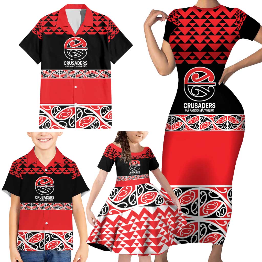 New Zealand Rugby Pacific Custom Family Matching Short Sleeve Bodycon Dress and Hawaiian Shirt Whatumoana Maori Kowhaiwhai Pattern LT9 - Polynesian Pride