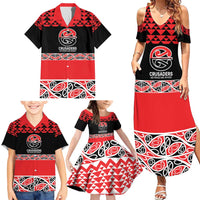 New Zealand Rugby Pacific Custom Family Matching Summer Maxi Dress and Hawaiian Shirt Whatumoana Maori Kowhaiwhai Pattern LT9 - Polynesian Pride