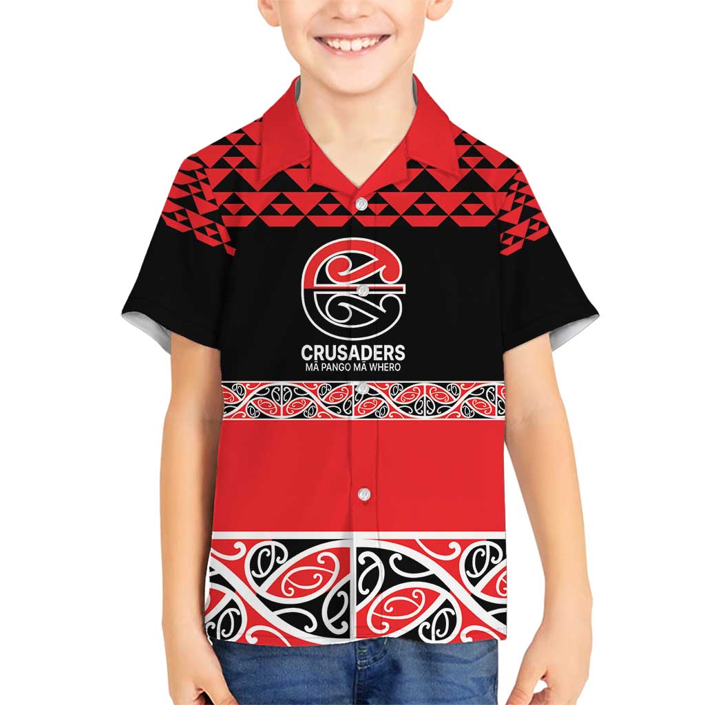 New Zealand Rugby Pacific Custom Family Matching Summer Maxi Dress and Hawaiian Shirt Whatumoana Maori Kowhaiwhai Pattern LT9 Son's Shirt Blue - Polynesian Pride