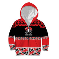 New Zealand Rugby Pacific Custom Kid Hoodie Whatumoana Maori Kowhaiwhai Pattern