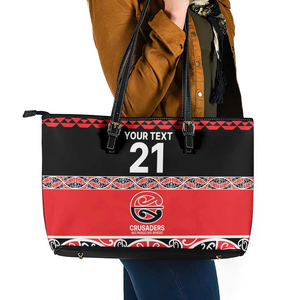 New Zealand Rugby Pacific Custom Leather Tote Bag Whatumoana Maori Kowhaiwhai Pattern