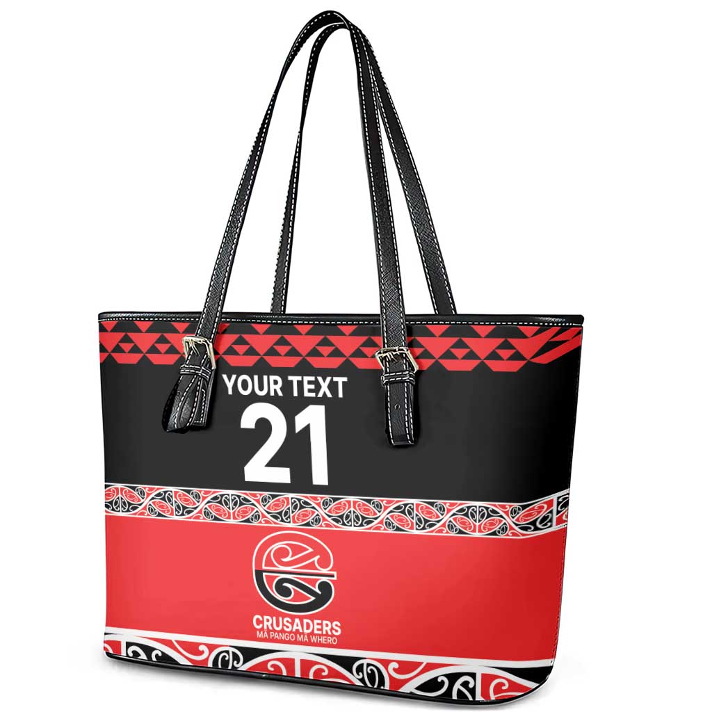 New Zealand Rugby Pacific Custom Leather Tote Bag Whatumoana Maori Kowhaiwhai Pattern