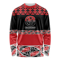 New Zealand Rugby Pacific Custom Long Sleeve Shirt Whatumoana Maori Kowhaiwhai Pattern