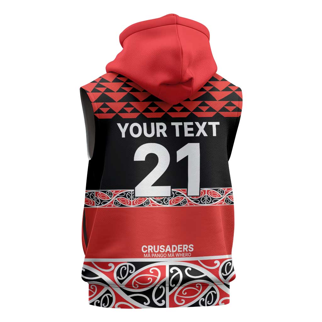 New Zealand Rugby Pacific Custom Sleeveless Hoodie Whatumoana Maori Kowhaiwhai Pattern LT9 - Polynesian Pride